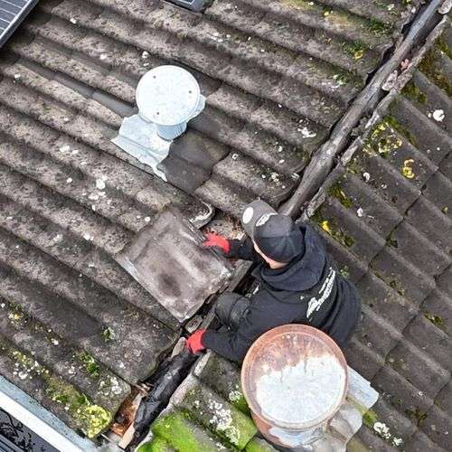 Het opnieuw vastleggen van dakpannen in Sint Michielgestel